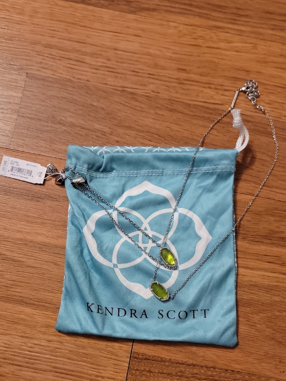 Kendra Scott Silver Necklace Set with Peridot Pendants